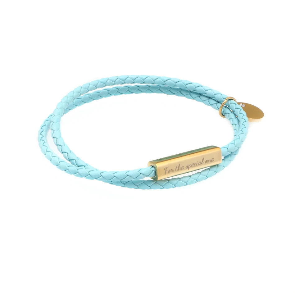 Stainless Steel Braided Leather Rope Couple Bracelets, a perfect gift to symbolize love and a lasting connection between