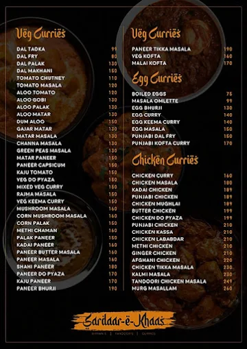 Sardaar-E-Khaas menu 