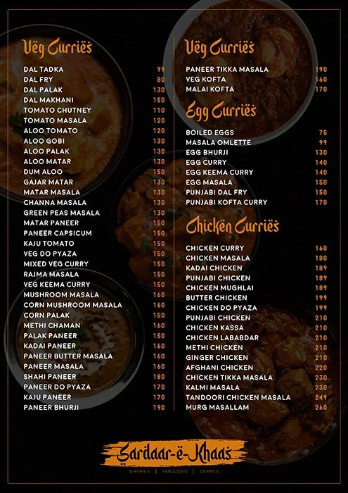 Sardaar-E-Khaas menu 