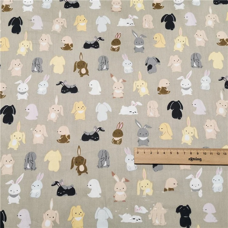 Katoenen quiltstof met cartoonprint voor kinderen, overallstof, beddengoed, zacht en comfortabel voor een goede nachtrust.