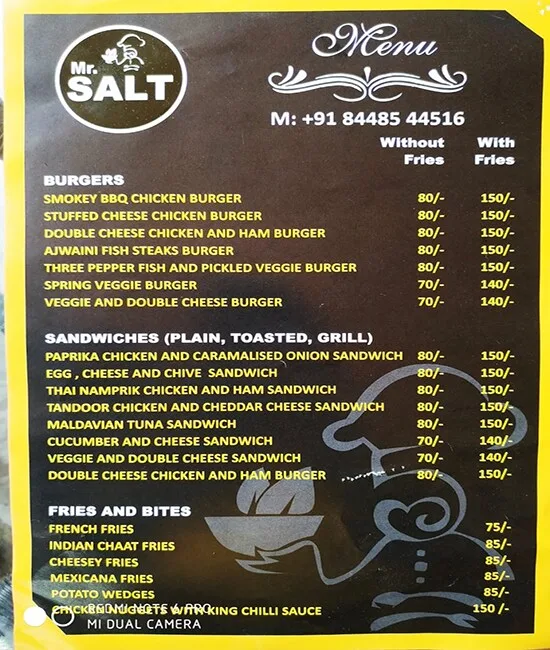 Mr. Salttt menu 