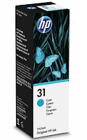  Blekk HP 31 Cyan (Org.nr.1VU26AE)