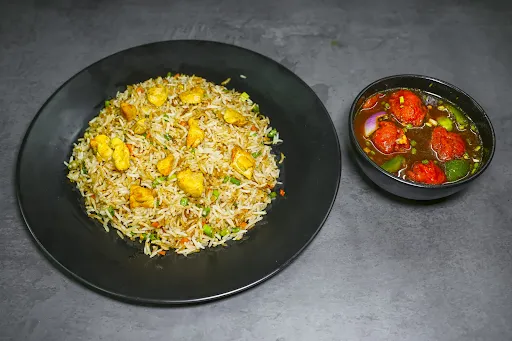 Chiken Fried Rice+Chilli Mushroom (4pc)