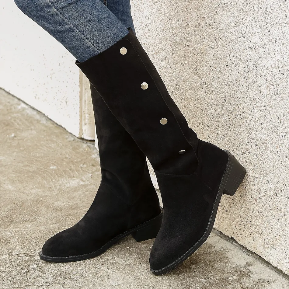 Vielseitige Reitstiefel im europäischen und amerikanischen Trend, einzigartig, mittelhoch, für einen stilvollen und bequemen Auftritt.