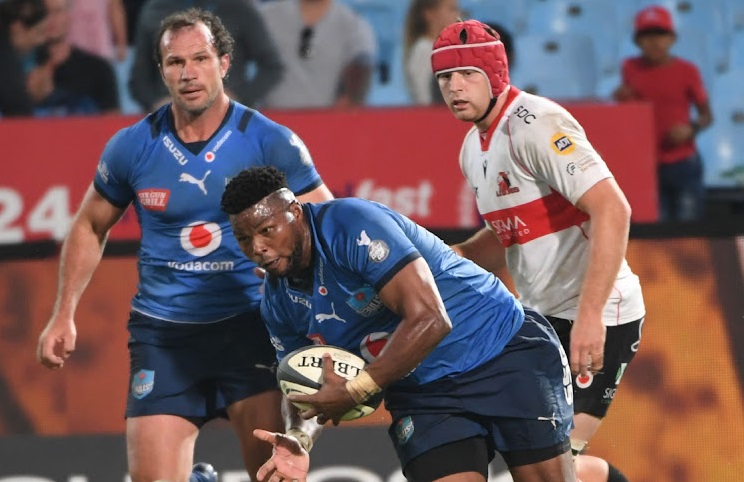 Lizo Gqoboka of the Bulls during the Carling Currie Cup match between Vodacom Bulls and Sigma Lions at Loftus Versfeld on May 14, 2022 in Pretoria.