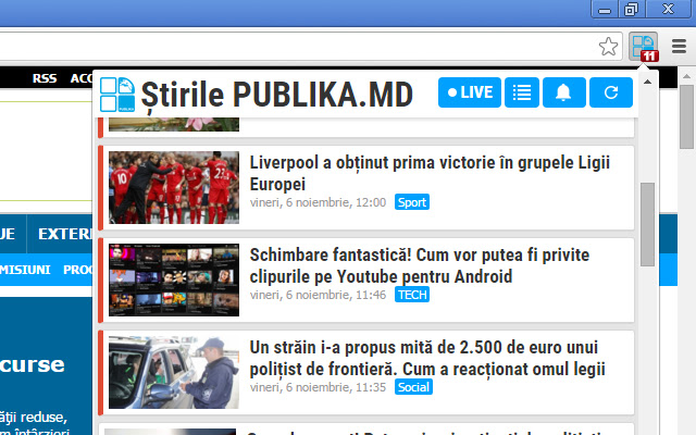 Știrile PUBLIKA.MD chrome extension