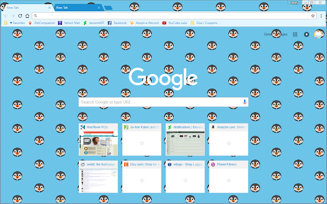 Cute Pixel Penguins chrome extension