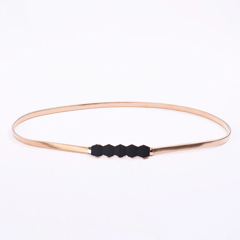 Damesrok met metalen elastische tailleband, fijne decoratie, honderd combinaties, perfect voor een veelzijdige en stijlvolle look.