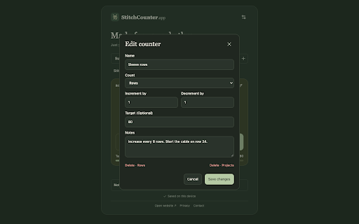 StitchCounter — Knitting & Crochet screenshot 3