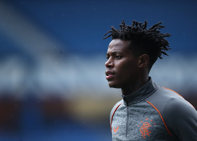 Bongani Zungu of Rangers looks on during the warm up prior to the Ladbrokes Scottish Premiership match between Rangers and Hamilton Academical at Ibrox Stadium on November 08, 2020 in Glasgow, Scotland.