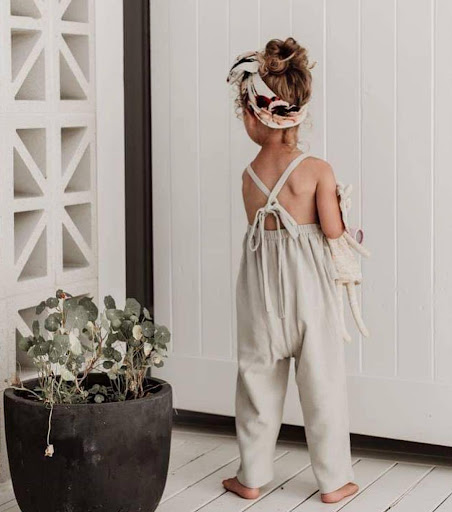 Title 4, Girls summer cotton and linen overalls for com...