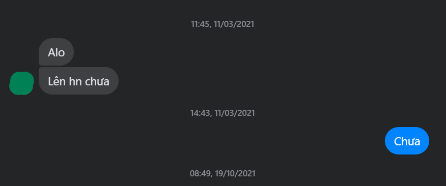 Người hỏi này chắc chắn muốn nhờ vả tôi việc gì đó (như cách người này vẫn hay đối xử với tôi) thì mới phát sinh tin nhắn này, chứ hoàn toàn không phải để hỏi han. Sau tin nhắn này là một tin nhắn có vẻ như “hỏi han” tương tự, và tôi chẳng bận tâm trả lời nữa. 