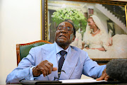 Former Zimbabwean president Robert Mugabe speaking to the media at his 'Blue Roof' mansion  in  Harare this week. Mugabe, 94,  who ruled Zimbabwe for 37 years before being ousted in what was effectively a coup in November last year, said former president Jacob Zuma should have done more to help him remain in office. Picture: Aaron Ufumeli