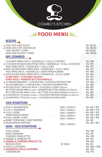 Food Zoom Kitchen menu 