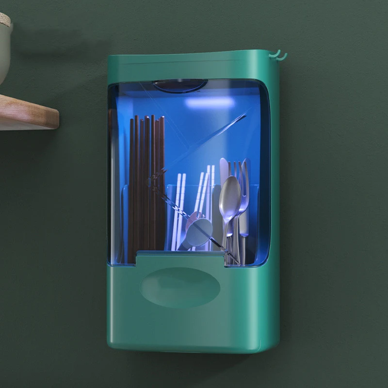Dispensador de palillos desinfectantes para pared sin perforación Cilindro Mantén tus palillos limpios y accesibles, ideal para la higiene.
