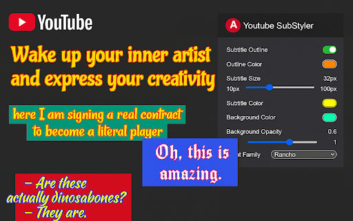 Youtube SubStyler: Customize subtitles