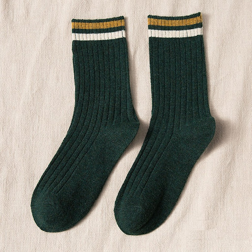 Title 6, Womens Thickened Color Contrast Simple Wool Socks