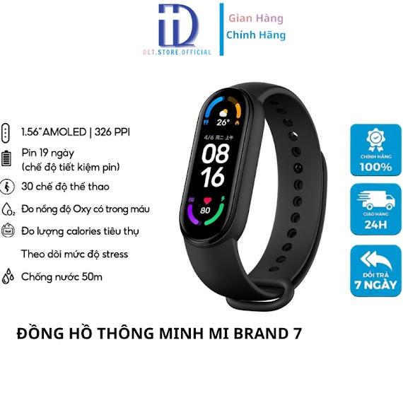 Đồng Hồ Thông Minh Dl Tech M7 Smart Band, Vòng Đeo Tay Thể Thao, Theo Dõi Sức Khỏe Đo Nhịp Tim, Chống Nước Ip67