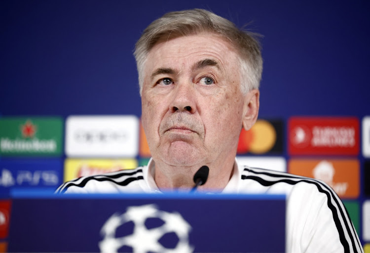 Real Madrid coach Carlo Ancelotti during a press conference in Madrid, Spain, March 14 2023. Picture: JUAN MEDINA/REUTERS