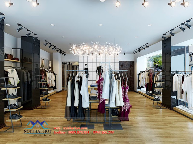 thiết kế shop thời trang rộng rãi