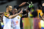 Samir Nurkovic and Bernard Parker of Kaizer Chiefs pose for a selfie after the Absa Premiership 2019/20 game between Cape Town City and Kaizer Chiefs at Newlands Stadium in Cape Town on 27 August 2019.