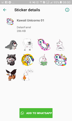 WA Sticker Kawaii Unicorns Pack