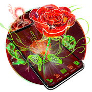 3D Neon Rose Theme  Icon