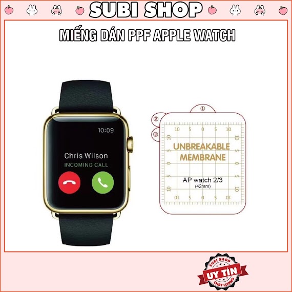 Miếng Dán Ppf Màn Hình Dành Cho Apple Watch Series 38/40/41/42/44/45Mm Full Màn Hình, Siêu Mỏng, Chất Liệu Tự Phục Hồi