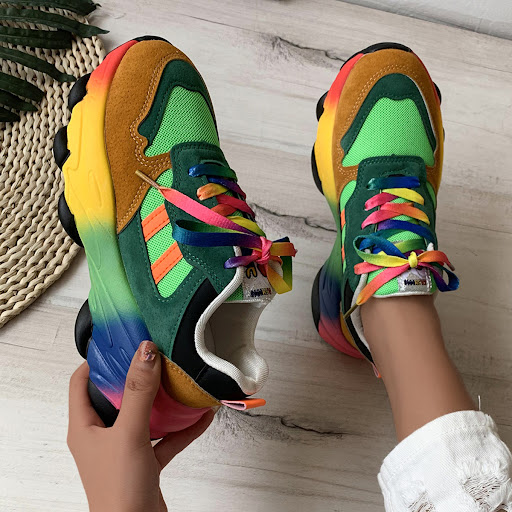 Title 2, Womens Thick Soled Colored Sports Shoes Comfor...