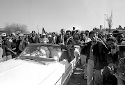 IN SOWETO Tambo arrives at the unveiling of Hector Pieterson's tombstone