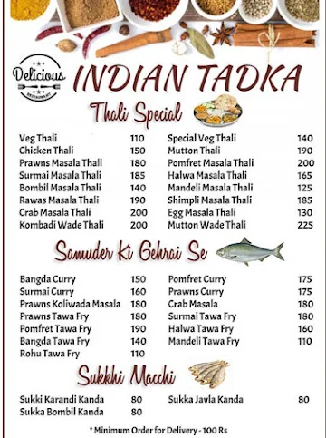 Indian Tadka By Foodism menu 