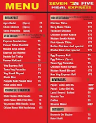 75 Meal Express menu 1