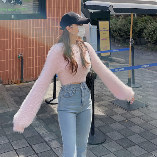 Title 5, Womens Mink Round Neck Pullover Short Sweater ...
