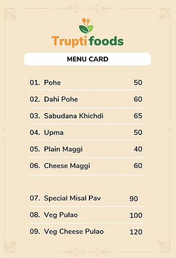 Trupti Foods menu 