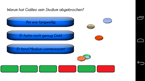 Android application Galileo Galilei Quiz screenshort