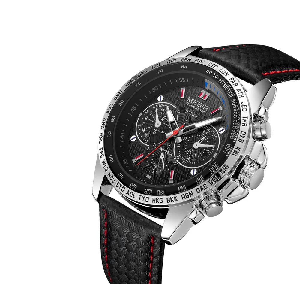Title 2, Heren sport horloge met fake drie ogen en licht...