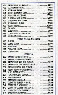 Vasant Refreshments menu 4