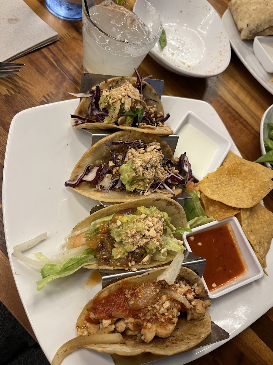 taco flight (chips not GF, i had by friend eat them)