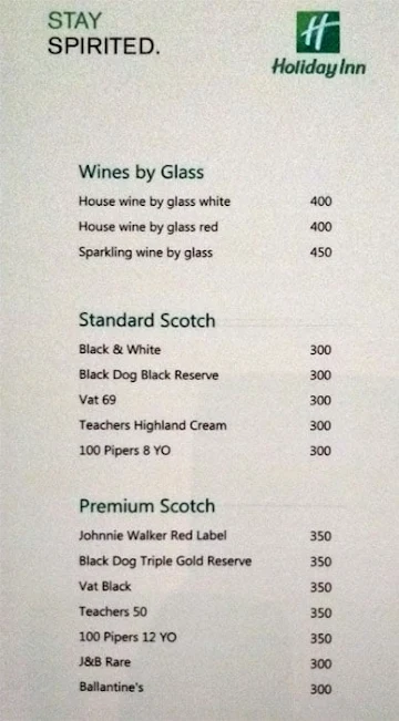 Lounge Bar - Holiday Inn menu 