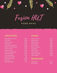 Fusion Hut menu 1