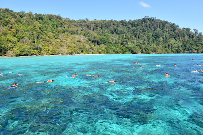 Snorkel in open water between the sister islands of Koh Rok