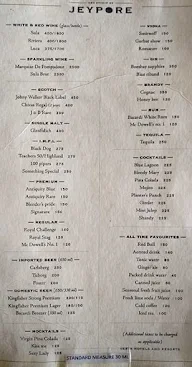 Spirit Of Jeypore Bar menu 1