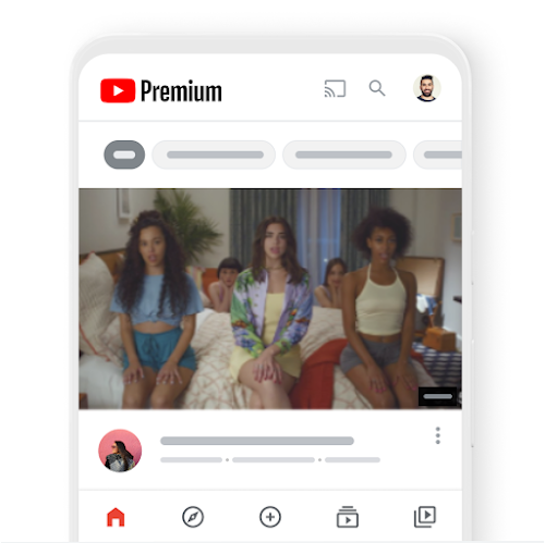 YouTube Premium 上正在播放影片內容