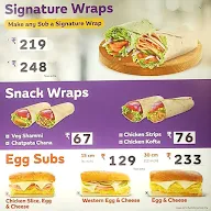 Subway menu 4