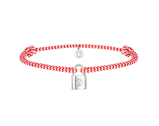 Louis Vuitton Tone Lockit Cord Bracelet in Sterling Silver