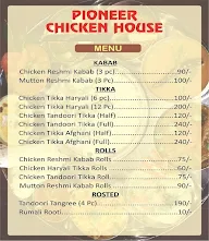 Pioneer Chicken House menu 1