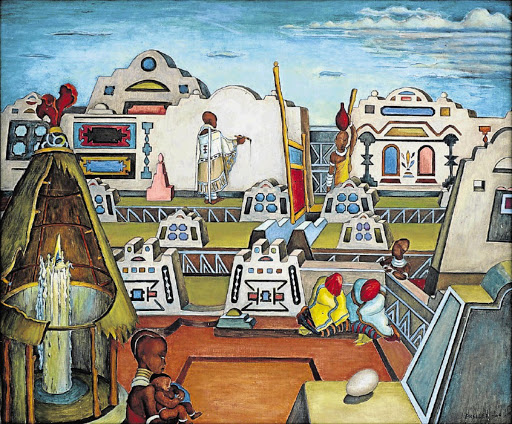 PAINT BY NUMBERS: 'Ndebele Village' by Alexis Preller fetched R2387280