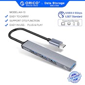 Đầu Đọc Thẻ Nhớ Orico 4 Cổng Usb 3.0 2.0 Bằng Nhôm Cho Máy Tính