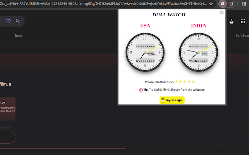 Dual Watch : World Clock Extension For Chrome Preview 1