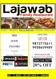 Lajawab Family Restaurant menu 1